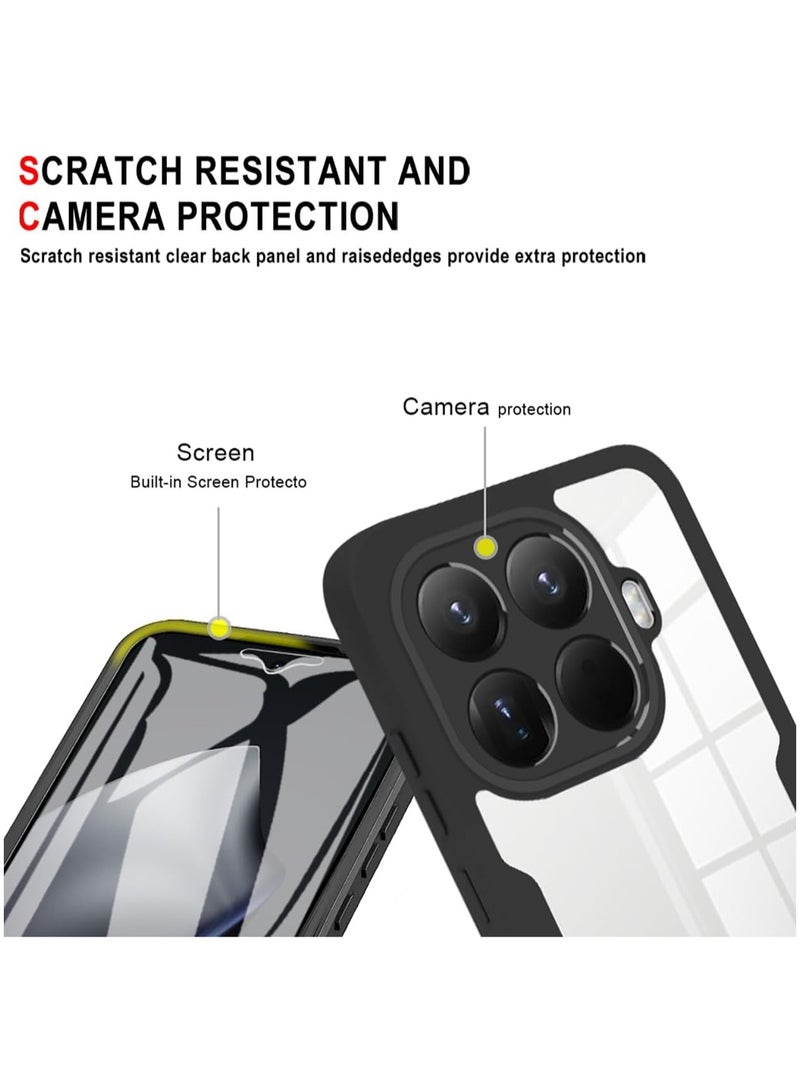 عام **غطاء متوافق مع شاومي 15T برو 5G - بحماية 360° عسكرية المضادة للصدمات مع هيكل TPU شفاف وطبقة حماية للشاشة** - Image 3