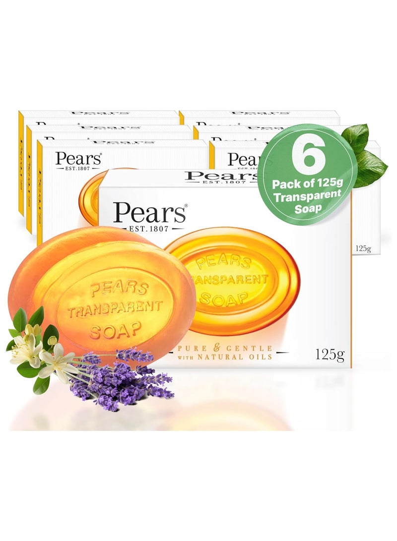 بيرز بيور آند جنتل – صابون شفاف نقي ولطيف، 6 قطع × 125 جم - Image 1