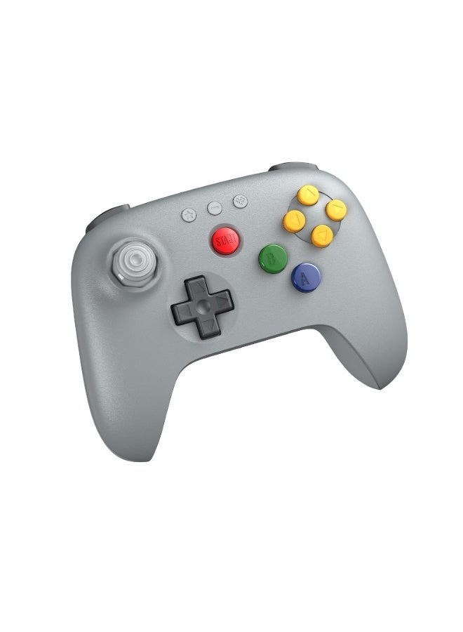 8BitDo 64 Bluetooth Controller for Analogue 3D, Switch, Switch 2, Windows, and Android (Grey) - Image 1