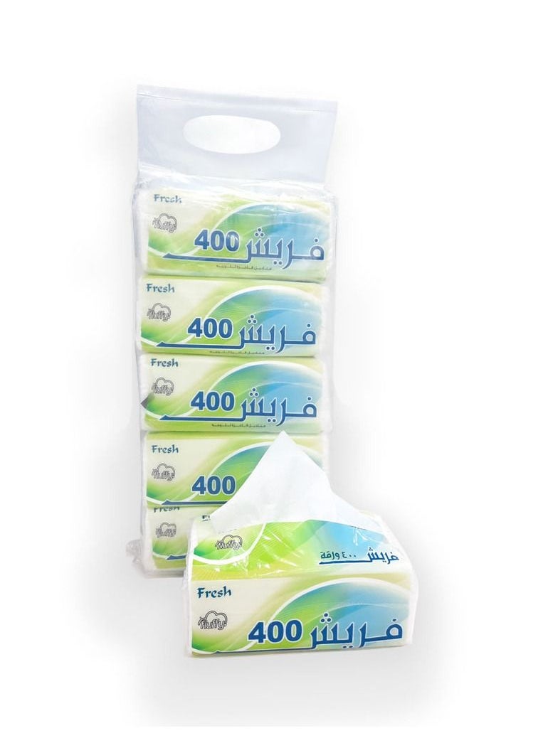 SNH Packing - Fresh Nylon Facial Tissue 400 Sheets Soft Fluffy Tissue With 400 Each With Packing - Pack Of 5 - Image 1