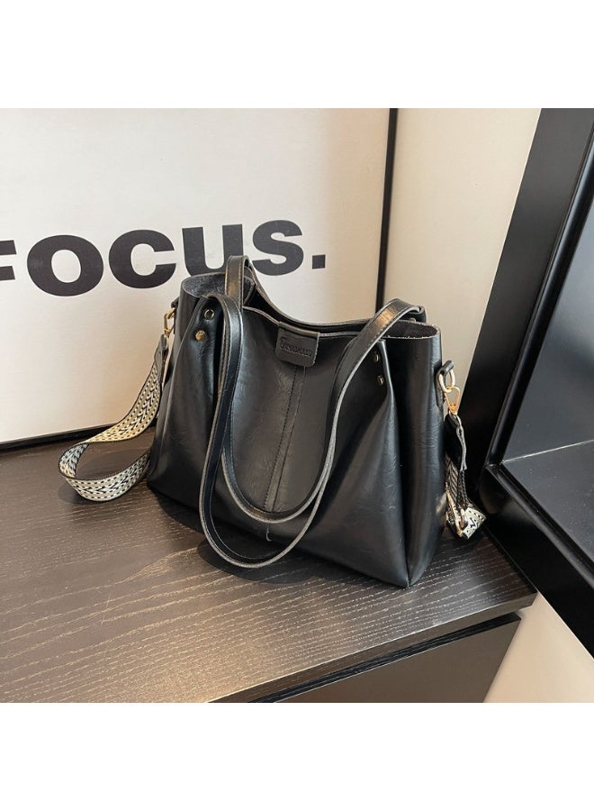 كيفية حقيبة كتف نسائية كبيرة السعة بتصميم دلو، تصميم أوروبي وأمريكي عتيق، حقيبة كروس بودي متعددة الاستخدامات للتنقل - Image 5