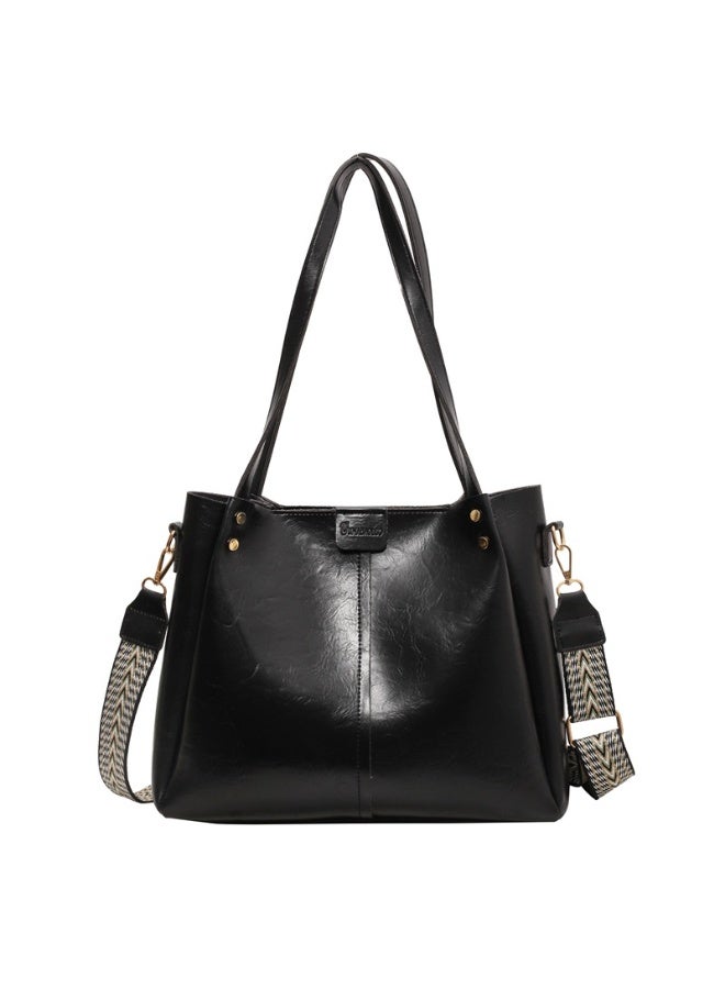 كيفية حقيبة كتف نسائية كبيرة السعة بتصميم دلو، تصميم أوروبي وأمريكي عتيق، حقيبة كروس بودي متعددة الاستخدامات للتنقل - Image 1