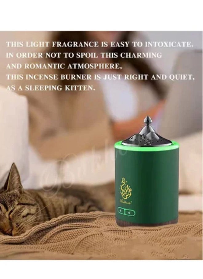 Bukhoon Electric Bukhoor Dukhoon Burner – Portable Rechargeable Mini USB-Powered Incense Diffuser for Home, Office, Car & Travel – Elegant Electronic Oud Burner for Arabic Fragrance – Smokeless, Flameless, Easy-to-Use Aroma Diffuser with Ceramic Heating - Image 5