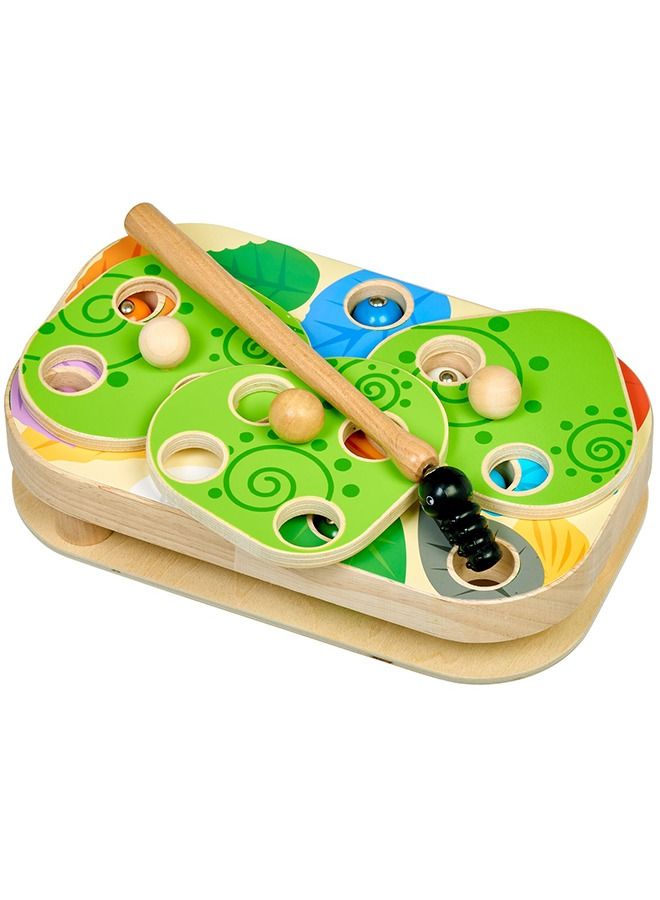 BAYBEE Wooden Magnetic Fishing Game For Kids Toys, Pole And Rod Caterpillars Board, Preschool Board Games, Wooden Puzzle, Early Learning Educational Fishing Game Toys For Boys And Girls 3+ Years  - Image 1