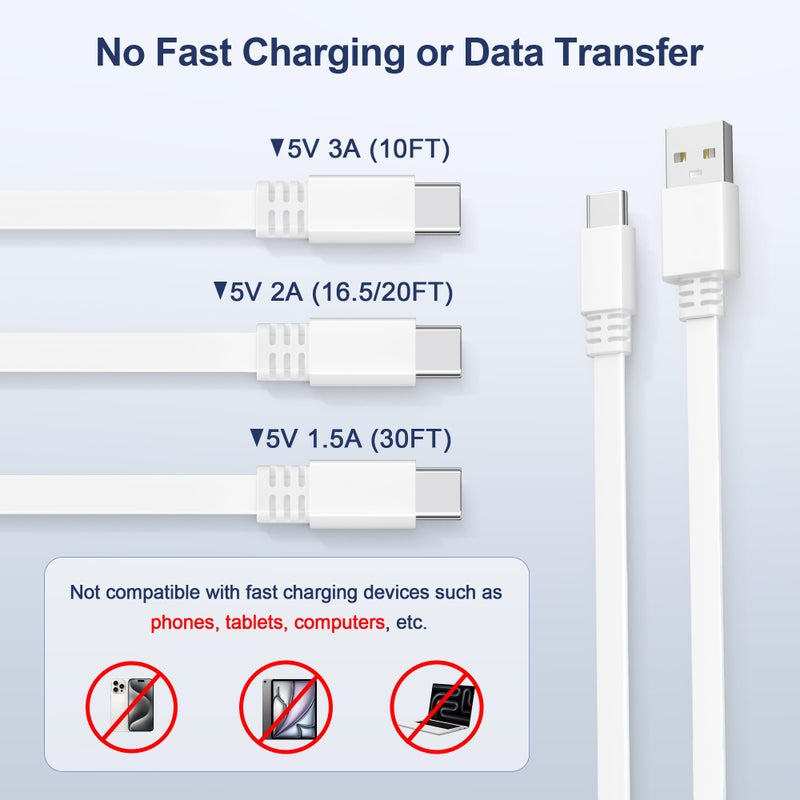 Itramax Flat USB C Extension Cable 20FT/2Pack,Extra Long USB A to USBC Power Charging Cord for Blink Outdoor 4/Mini 2 2K+,Ring Pan-Tilt Indoor Cam,eufy Cam S3 Pro,SoloCam S340/S220,EZVIZ H6,Tapo C120 - Image 5