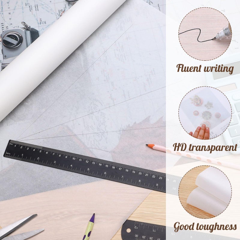 Prudiut Tracing Paper Roll 17in x 25yd, White Trace Paper Pattern Paper Translucent Tracing Paper for Sewing, Drawing, Sketch, Gift Wrapping - Image 3