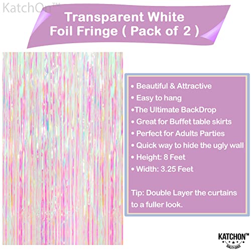 KatchOn, XtraLarge Iridescent Pink Backdrop Curtain - 3.2x8 Ft, Pack of 2| Pink Streamers for Gender Reveal, Bachelorette, Bridal Shower, Birthday Decorations | Mermaid, Unicorn Birthday Decorations - Image 3