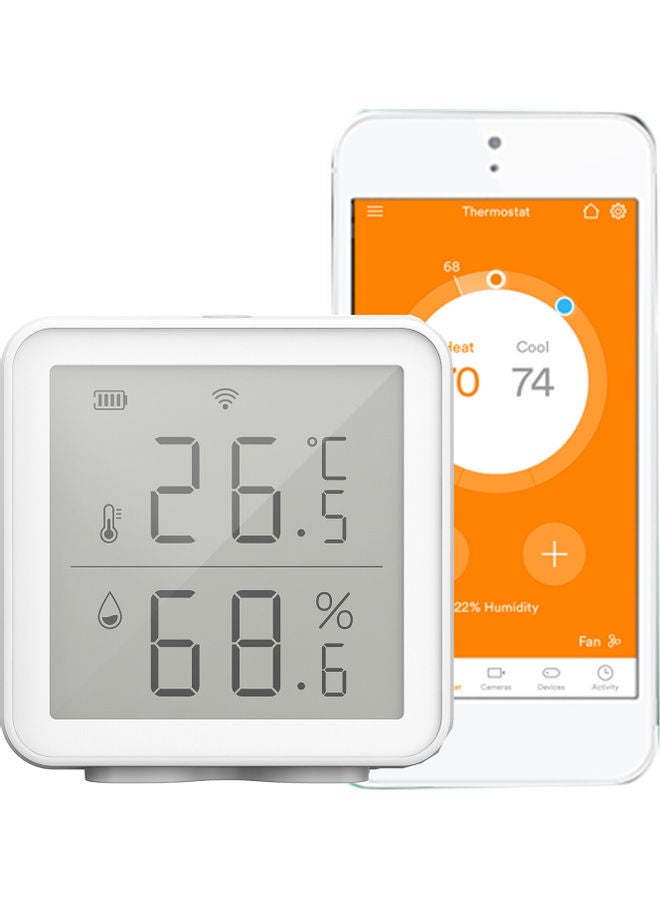 NIBEMINENT WiFi Smart Temperature Humidity Sensor White 6.80X5.00X6.80cm - Image 1