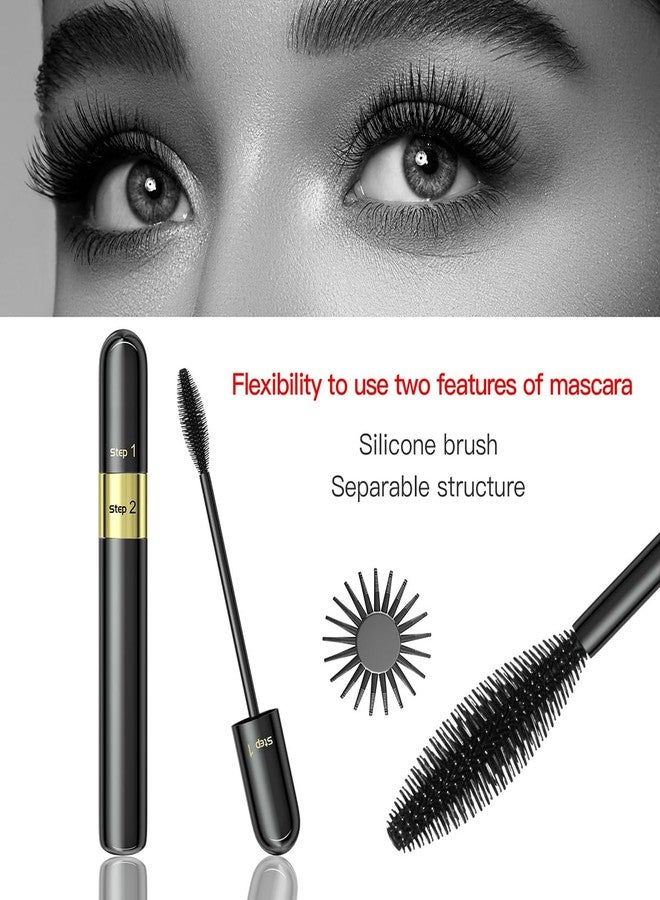 Tiejdhr Telescopic Tubing Mascara, 2 in 1 Vibely Long-Lasting Waterproof & Smudge-Proof 4D Silk Fiber, Volume and Length Black No Flaking and No Clumping (Pack of 1) - Image 5