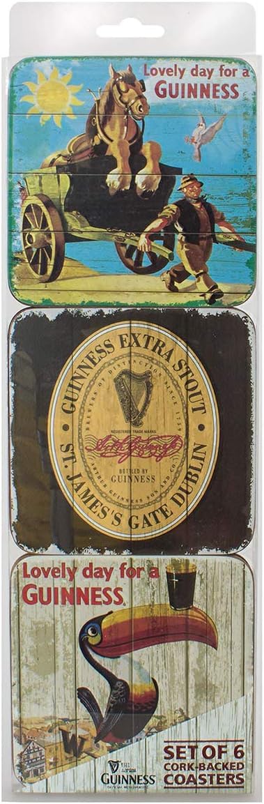 GUINNESS Six Guinness Cork Backed Coasters in Storage Box  - Image 1
