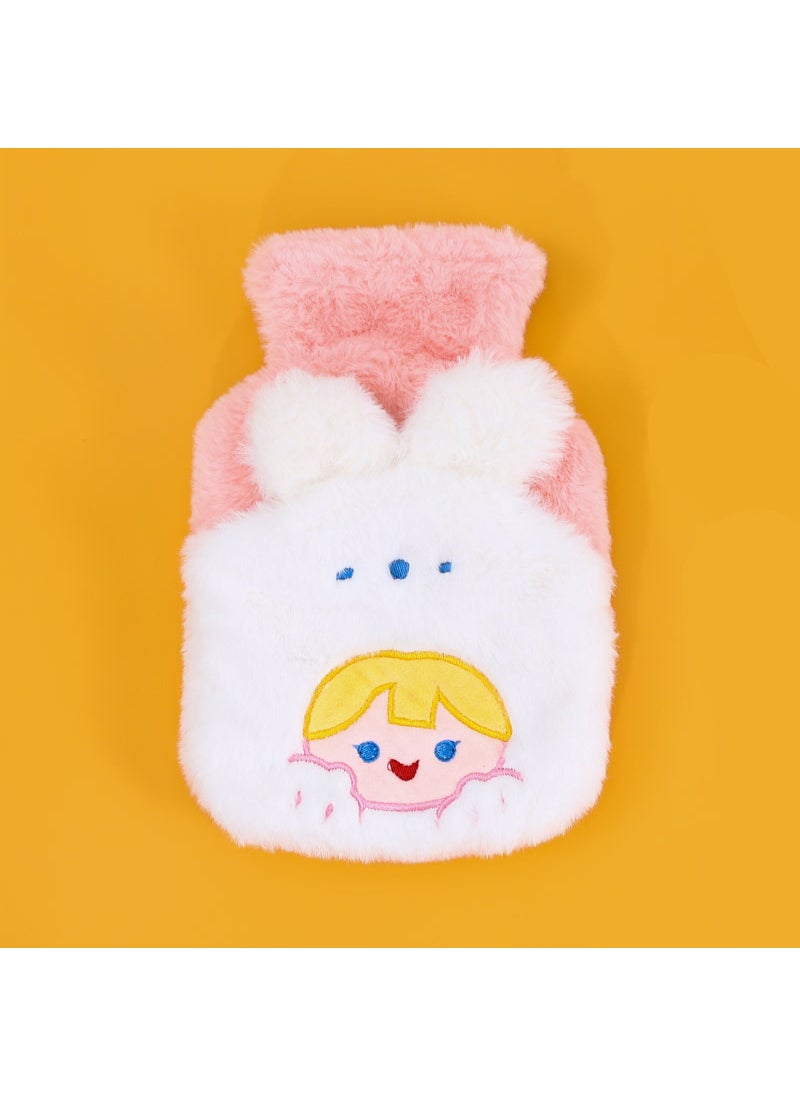Generic Cartoon plush cute water injection warm water bag hand warmer student hand warmer baby hot water bag wholesale removable and washable Headgear girl 