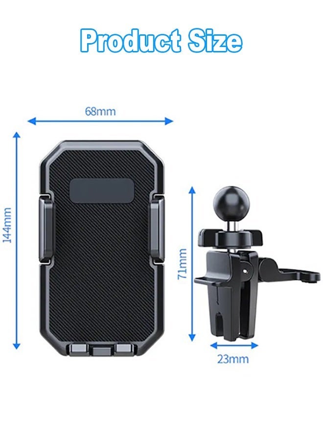 YIM-VIBEHAUS Phone Holder for Car, Air Vent Type Phone Stand Car Mount, Hands Free Cell Phone Automobile Clamp Cradles Fit for iPhone Android and All Smartphones（Black） - Image 2