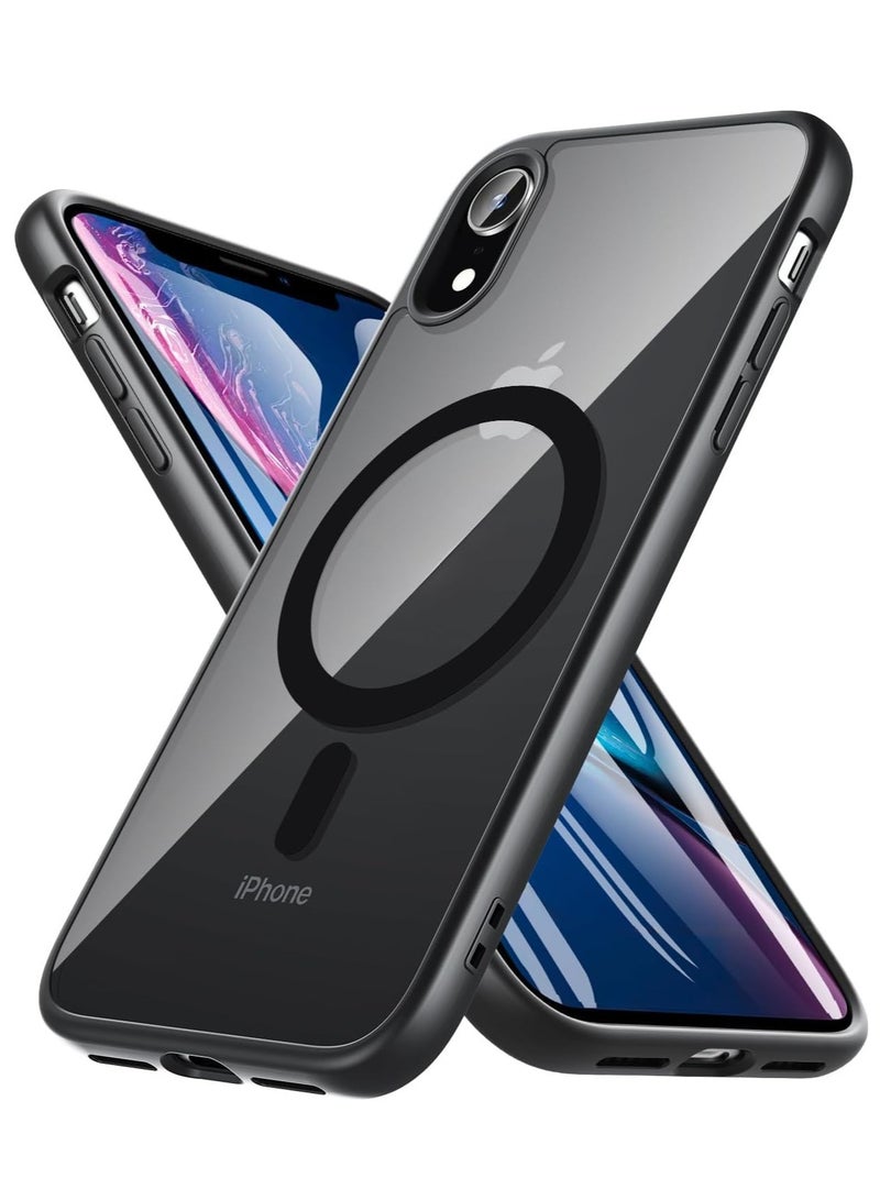 Case Magnetic Crystal Clear for iPhone XR, [Compatible with MagSafe] [Not Yellowing] [Military Protection] [No.1 Strong Magnets] Slim Phone Case Thin Cover For iPhone XR 6.1-Inch (Black) - Image 1