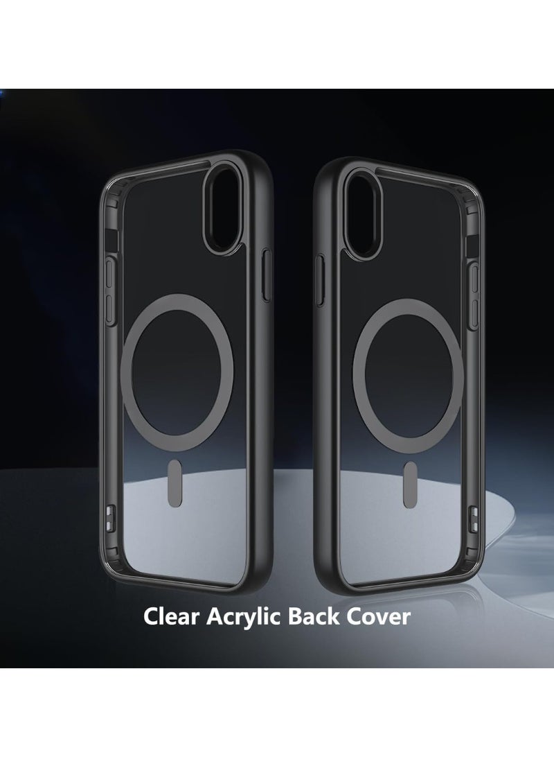 Case Magnetic Crystal Clear for iPhone XR, [Compatible with MagSafe] [Not Yellowing] [Military Protection] [No.1 Strong Magnets] Slim Phone Case Thin Cover For iPhone XR 6.1-Inch (Black) - Image 5