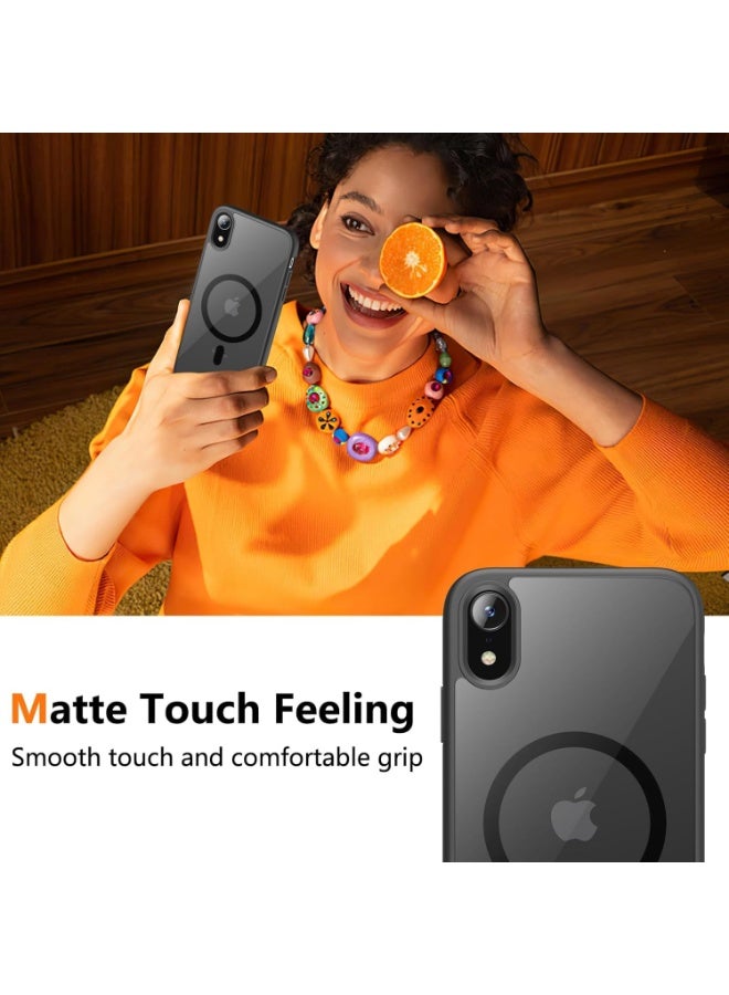 Case Magnetic Crystal Clear for iPhone XR, [Compatible with MagSafe] [Not Yellowing] [Military Protection] [No.1 Strong Magnets] Slim Phone Case Thin Cover For iPhone XR 6.1-Inch (Black) - Image 2