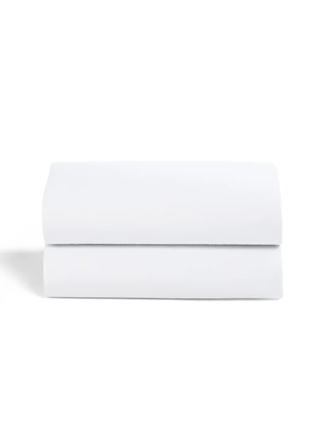 Snuz Pack of 2 Crib Fitted Sheets, Design Ed To Fit Pod Bedside Cribs, 100% Cotton, Infant And Baby, Patternwhite, Fitted Sheet Size - 44 X 80Cm