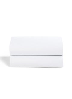Snuz Pack of 2 Crib Fitted Sheets, Design Ed To Fit Pod Bedside Cribs, 100% Cotton, Infant And Baby, Patternwhite, Fitted Sheet Size - 44 X 80Cm  - Image 2