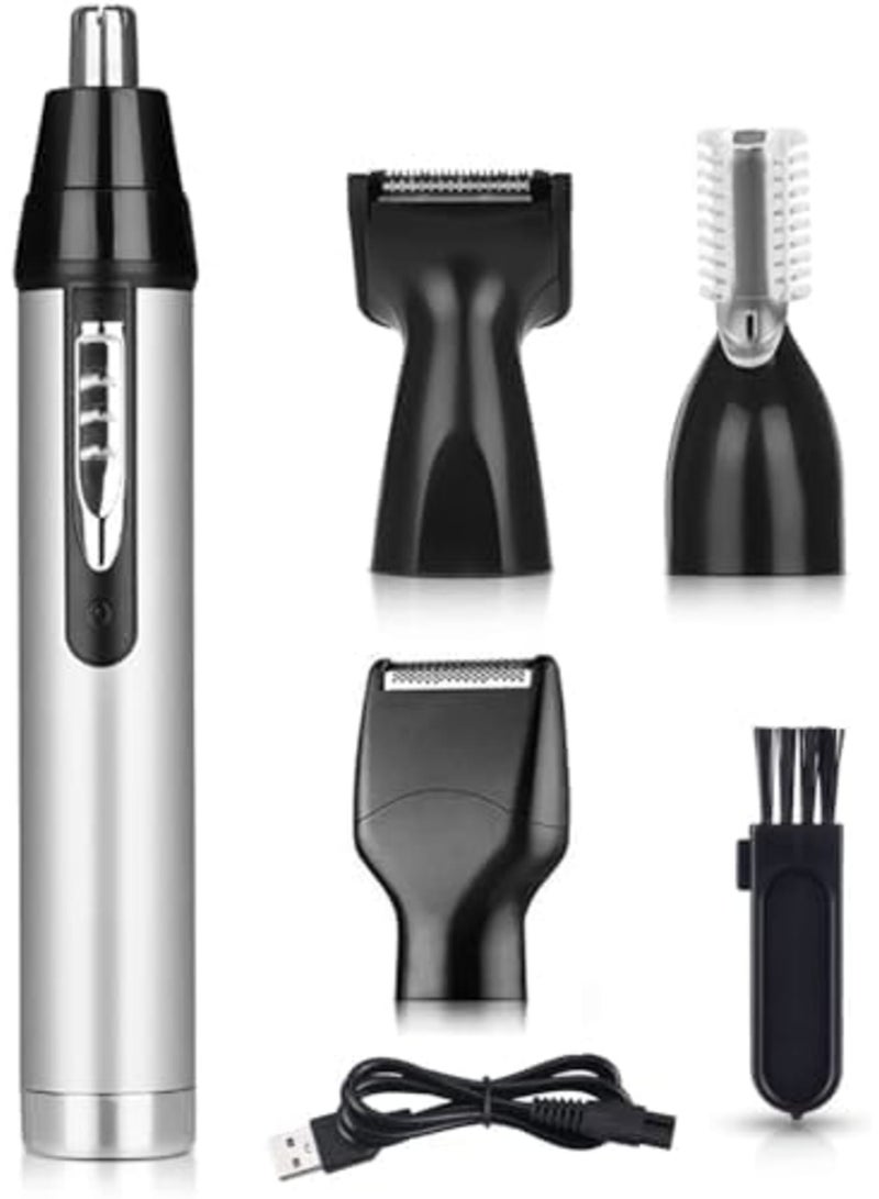 Luckam Nose Hair Trimmer, USB Rechargeable Nose Hair Trimmer, Male and Female Nose Hair Trimmer, Easy to Clean With Electric Ear Hair Trimmer (White) - Image 1