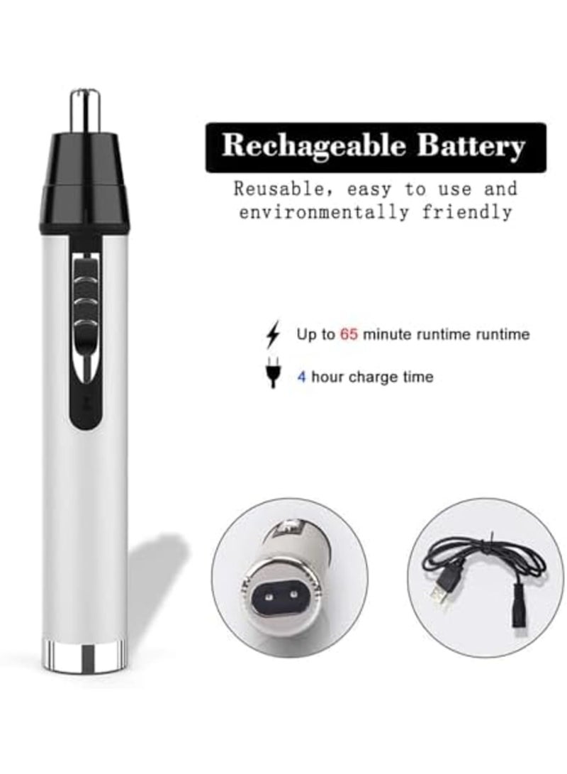 Luckam Nose Hair Trimmer, USB Rechargeable Nose Hair Trimmer, Male and Female Nose Hair Trimmer, Easy to Clean With Electric Ear Hair Trimmer (White) - Image 5