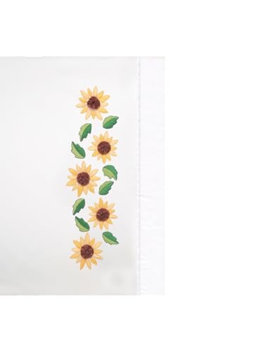 Tobin Sunflower Yo-Yo Pillowcases Stamped for Embroidery - Image 1