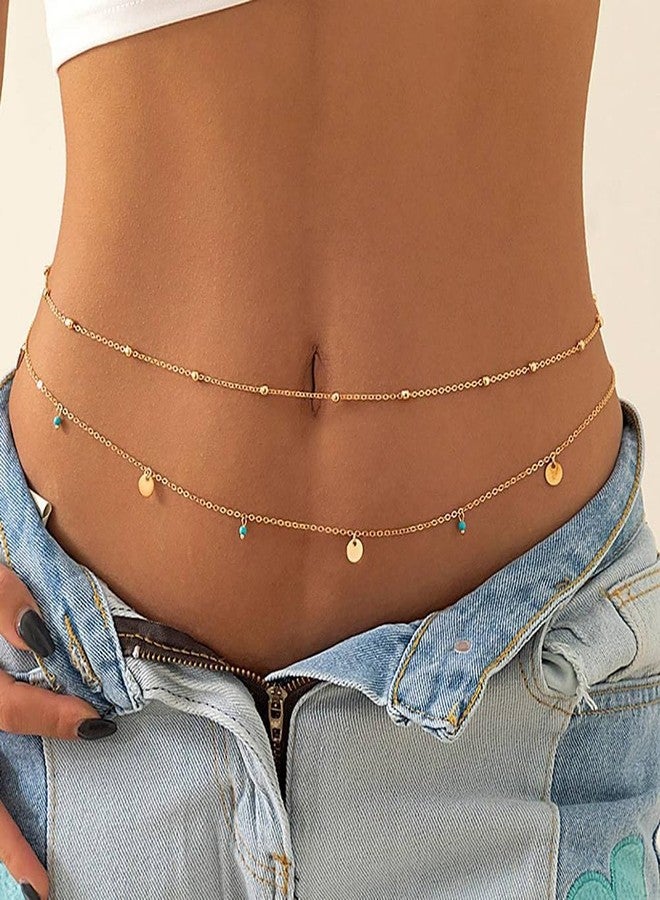 Hodaqe 3 Pcs Waist Chain, Adjustable Gold Waists Chain for Women For Saree, Stylish Design Multilayered Belly Chain For Women and Girls, Hip Chains for The Waist Bikini Jewelry - Image 3