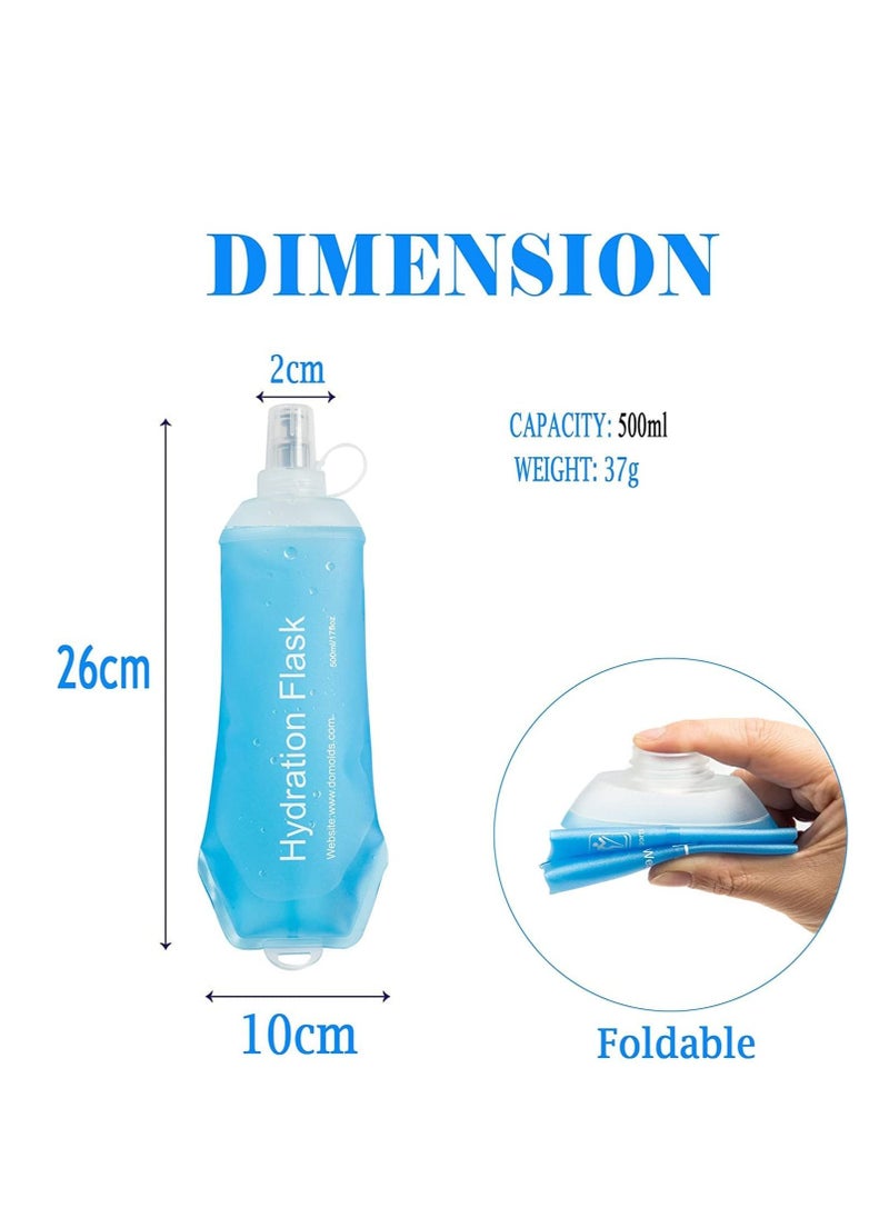 Soft Flask TPU Foldable Running Hydration Flask Soft Collapsible Water Bottle for Hydration Pack Cycling Marathon Running Hiking
