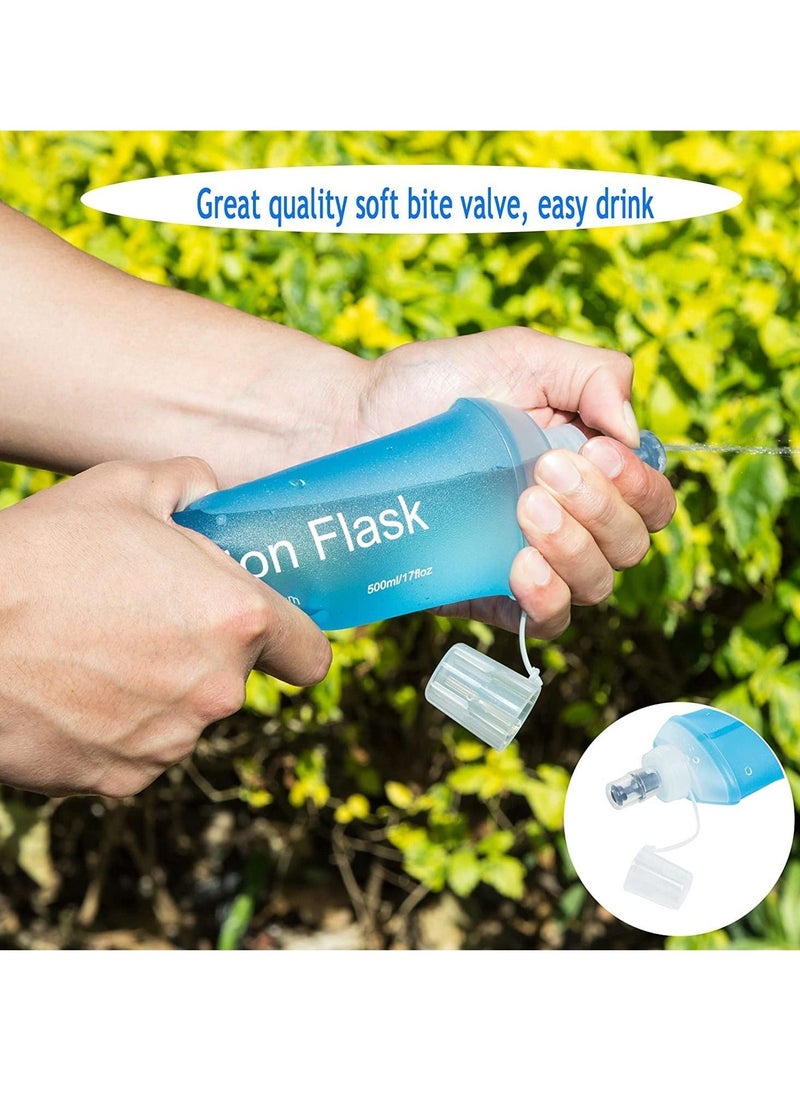 Soft Flask TPU Foldable Running Hydration Flask Soft Collapsible Water Bottle for Hydration Pack Cycling Marathon Running Hiking