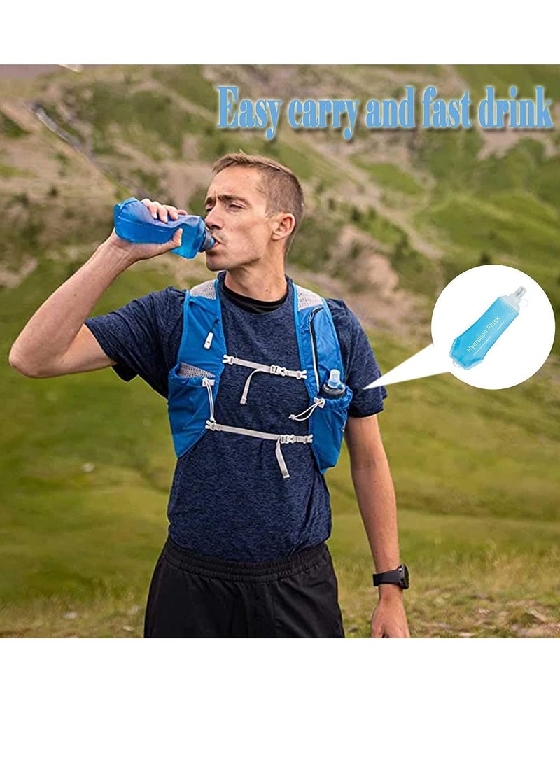 Soft Flask TPU Foldable Running Hydration Flask Soft Collapsible Water Bottle for Hydration Pack Cycling Marathon Running Hiking