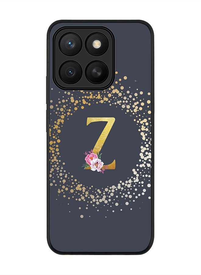 Stylizedd For Honor X8c Case,Slim fit Camera Protection, Shockproof Thin Phone cover  - Custom Monogram Floral - Z  (Grey )