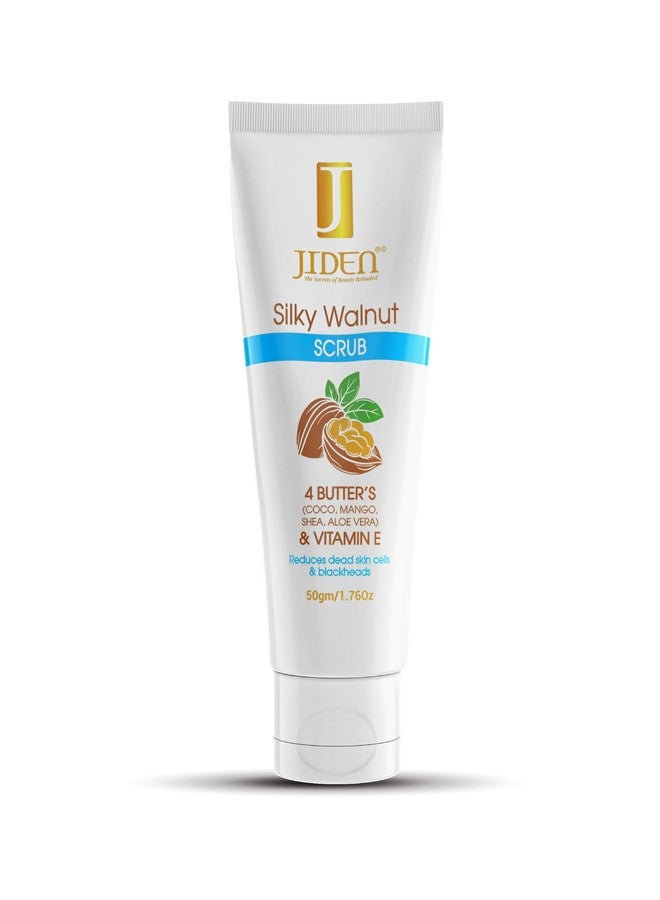 JIDEN Silky Walnut Body Scrub-50gm(2 pack), Helps to Reduce Dead Skin Cells & Blackheads, All Skin Types, Scrub for Soft Glowing Skin, Coco, Mango, Shea & Aloe Vera Butter’s, Vitamin E, Paraben Free - Image 1
