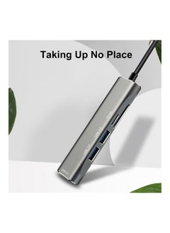 NIBEMINENT T325 5-in-1 USB Hub Silver Gray  - Image 3