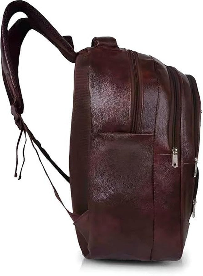 Treggo Brown Faux Leather Laptop Backpack & Messenger Bag Combo for Men, Office Travel Business Laptop Bags Set with Multiple Compartments, Durable Work Computer Bag (Pack of 2) - Image 3