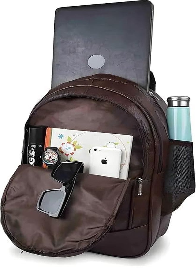 Treggo Brown Faux Leather Laptop Backpack & Messenger Bag Combo for Men, Office Travel Business Laptop Bags Set with Multiple Compartments, Durable Work Computer Bag (Pack of 2) - Image 4
