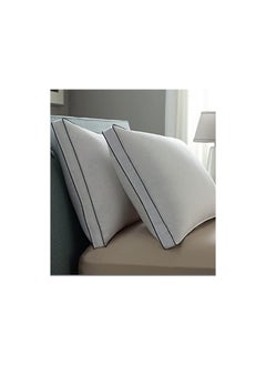 Comfy COMFY WHITE DOUBLE CORD SOFT COTTON HOTEL STYLE PILLOW WITH BLACK PIPING  - Image 2