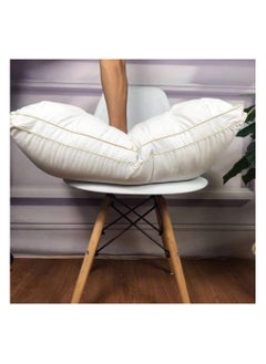 Comfy COMFY WHITE DOUBLE CORD SOFT COTTON HOTEL STYLE PILLOW WITH BLACK PIPING  - Image 3