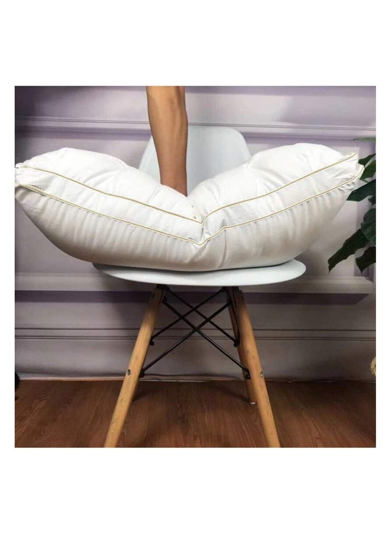 COMFY WHITE DOUBLE CORD SOFT COTTON HOTEL STYLE PILLOW WITH BLACK PIPING - Image 3