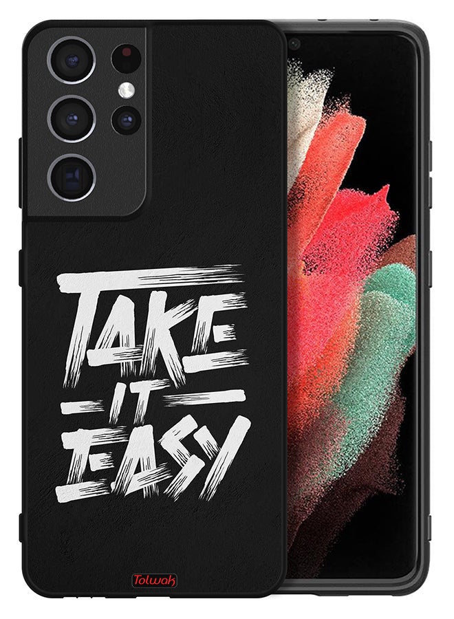 Tolwak Samsung Galaxy S21 Ultra 5G Protective Case Cover Take It Easy - Image 2