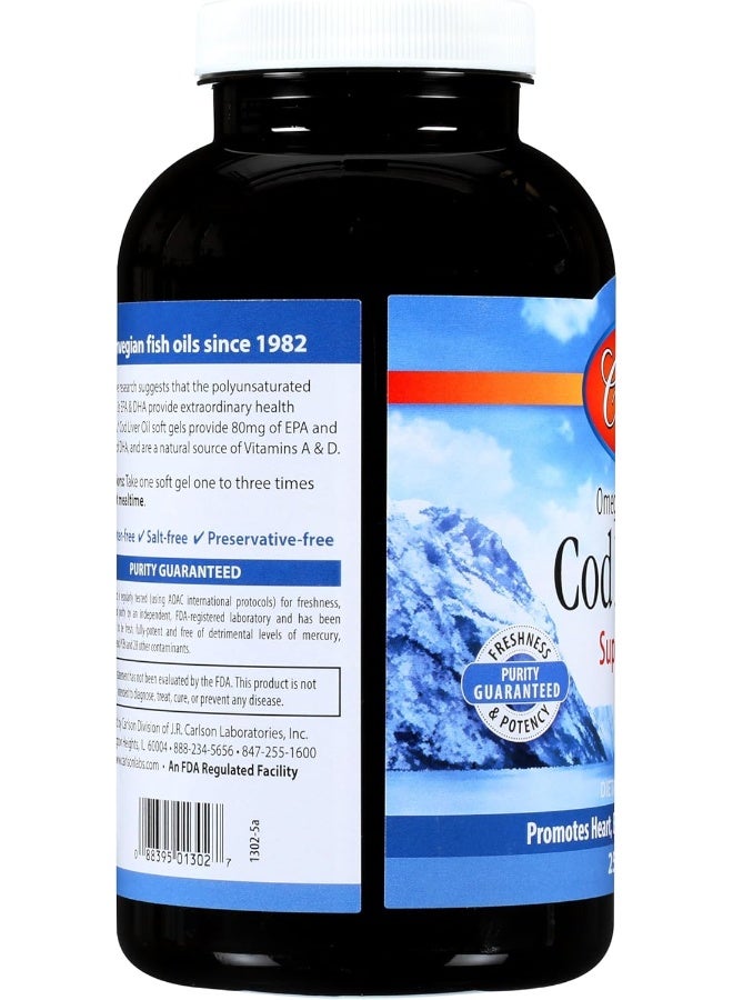 Carlson Norwegian Cod Liver Oil, 100 Softgels - Image 4