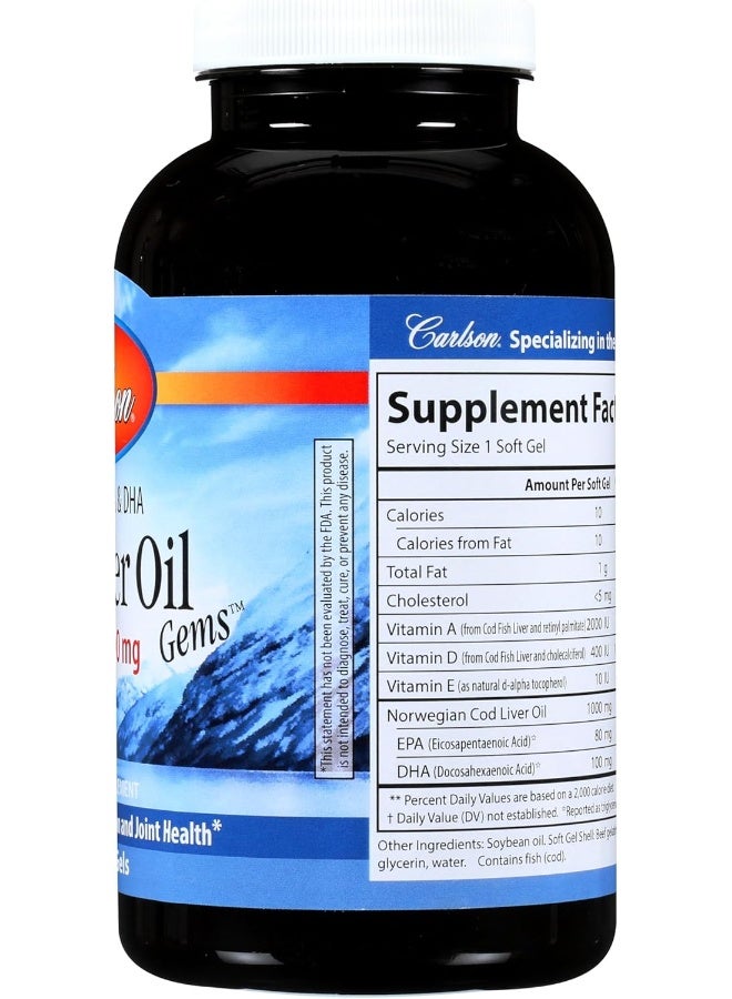 Carlson Norwegian Cod Liver Oil, 100 Softgels - Image 5