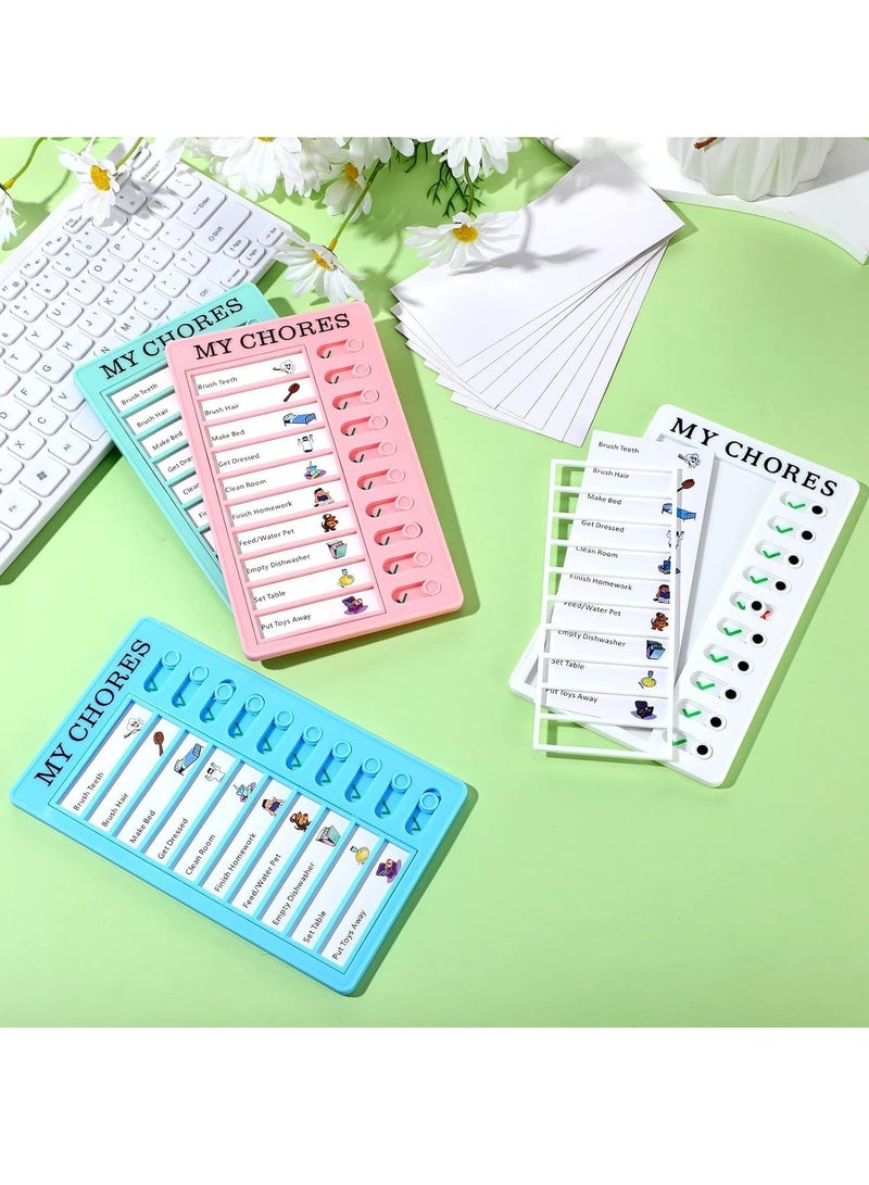 4 Pcs Blank Chore Chart Kids Chore Chart, Plastic Checklist Board with 10 Detachable Cardstock to Do List for Home Routine Planning (My Chores) - Image 4