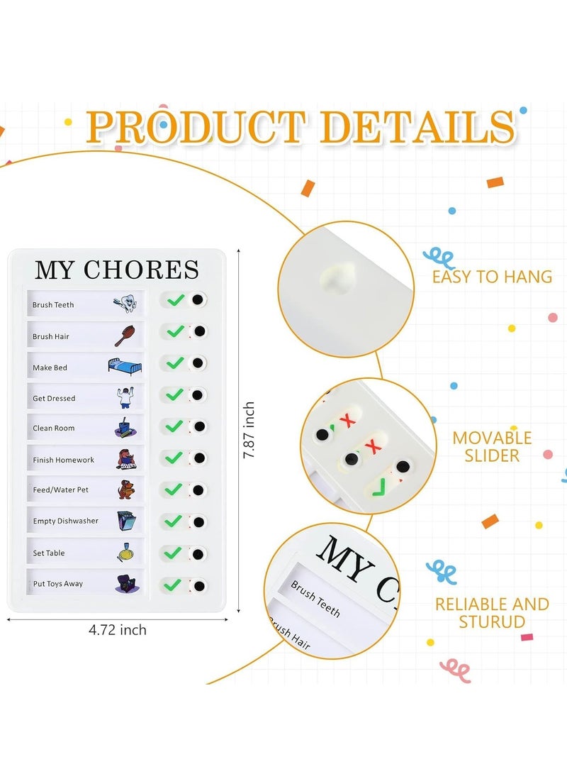 4 Pcs Blank Chore Chart Kids Chore Chart, Plastic Checklist Board with 10 Detachable Cardstock to Do List for Home Routine Planning (My Chores) - Image 5