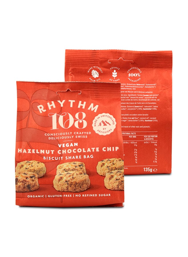 RHYTHM 108 Vegan Hazelnut Chocolate Chip Cookies 135grams 