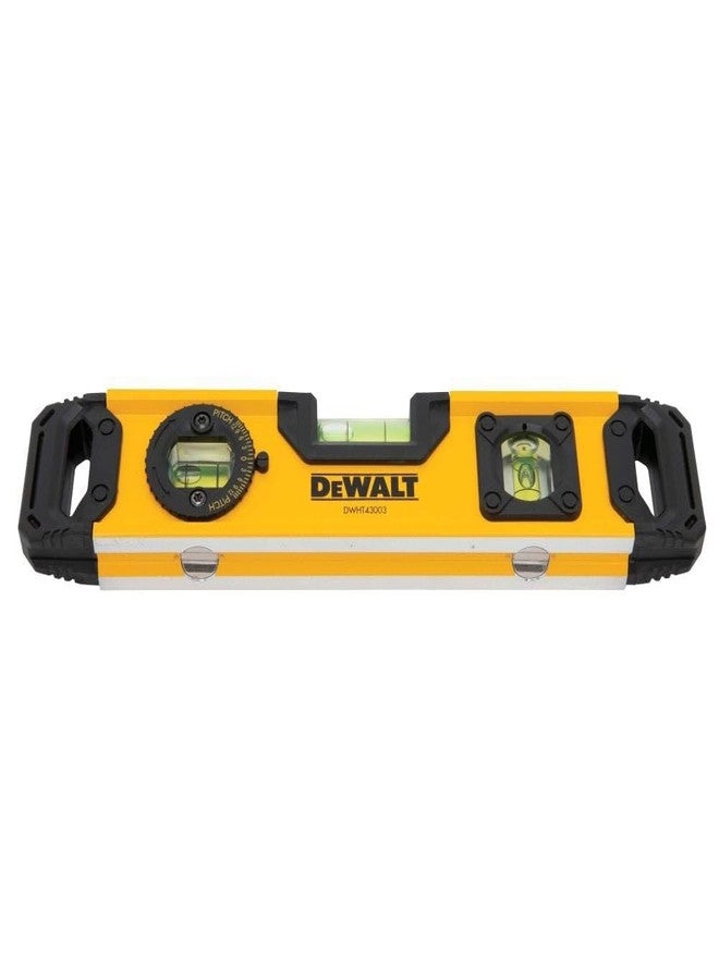 DeWalt DWHT43003 9" Yellow Aluminum Magnetic Torpedo Level with V-Groove Base - Image 3