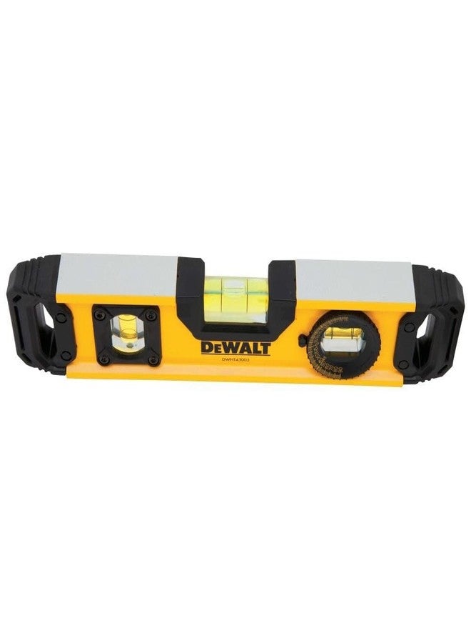 DeWalt DWHT43003 9" Yellow Aluminum Magnetic Torpedo Level with V-Groove Base - Image 2