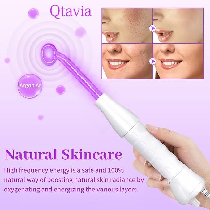 practicalws Portable High Frequency Machine Facial Wand Acne for Skin Tightening Acne Spot Wrinkles Reducing Puffy Eyes Dark Circles Dispel Freckle 4 in 1 Handheld High Frequency Machine for Face Hair - Image 4
