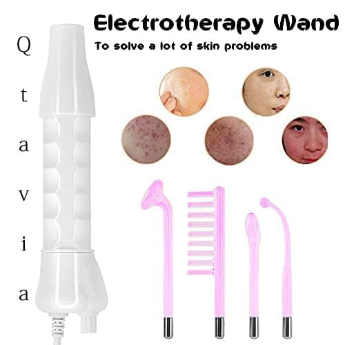 practicalws Portable High Frequency Machine Facial Wand Acne for Skin Tightening Acne Spot Wrinkles Reducing Puffy Eyes Dark Circles Dispel Freckle 4 in 1 Handheld High Frequency Machine for Face Hair - Image 2