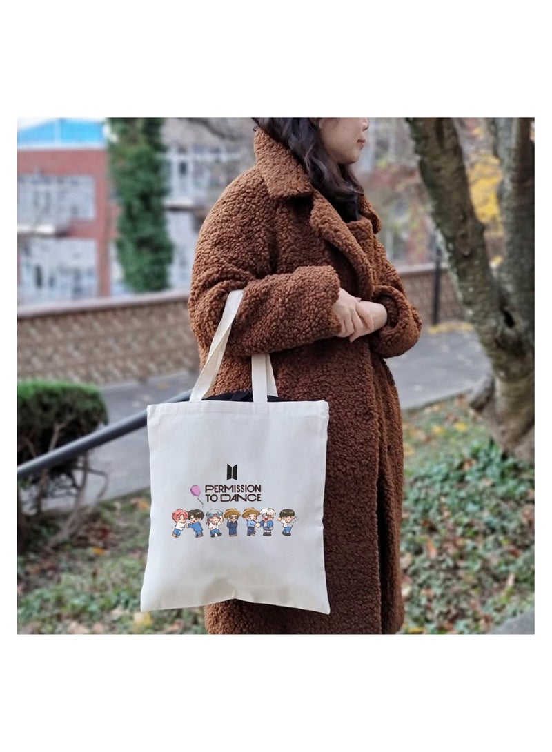 BTS - Cotton bags - Reusable cotton bags - Eco Friendly - Light Weight - For grocery, school, office, Travel - Image 5