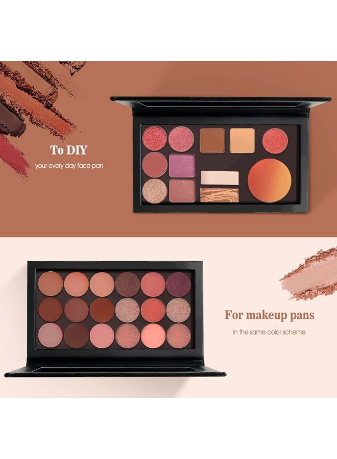Lolalet 2 Pack Magnetic Makeup Palettes, Empty Magnetic Palette with Mirror for Eyeshadow Lip Color Blush Powder Highlighter Contour - Leather&Holographic  - Image 2