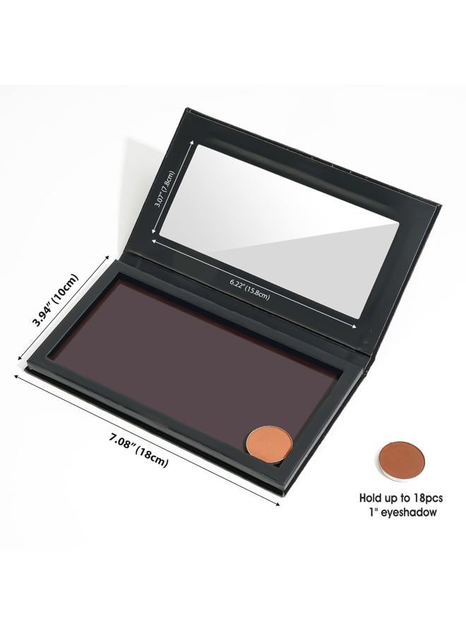 Lolalet 2 Pack Magnetic Makeup Palettes, Empty Magnetic Palette with Mirror for Eyeshadow Lip Color Blush Powder Highlighter Contour - Leather&Holographic  - Image 5