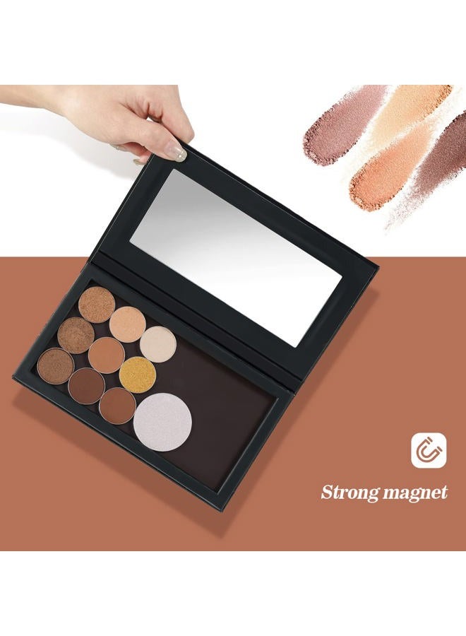 Lolalet 2 Pack Magnetic Makeup Palettes, Empty Magnetic Palette with Mirror for Eyeshadow Lip Color Blush Powder Highlighter Contour - Leather&Holographic  - Image 4